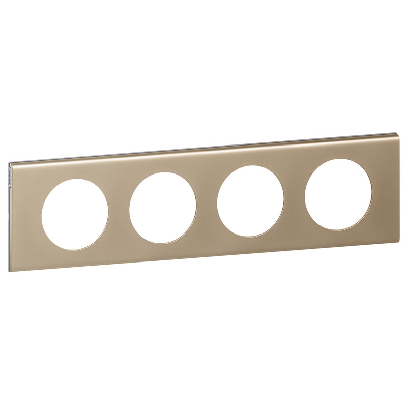 Legrand 069114 - Plaque Céliane Matières 4 postes - finition Nickel Velours