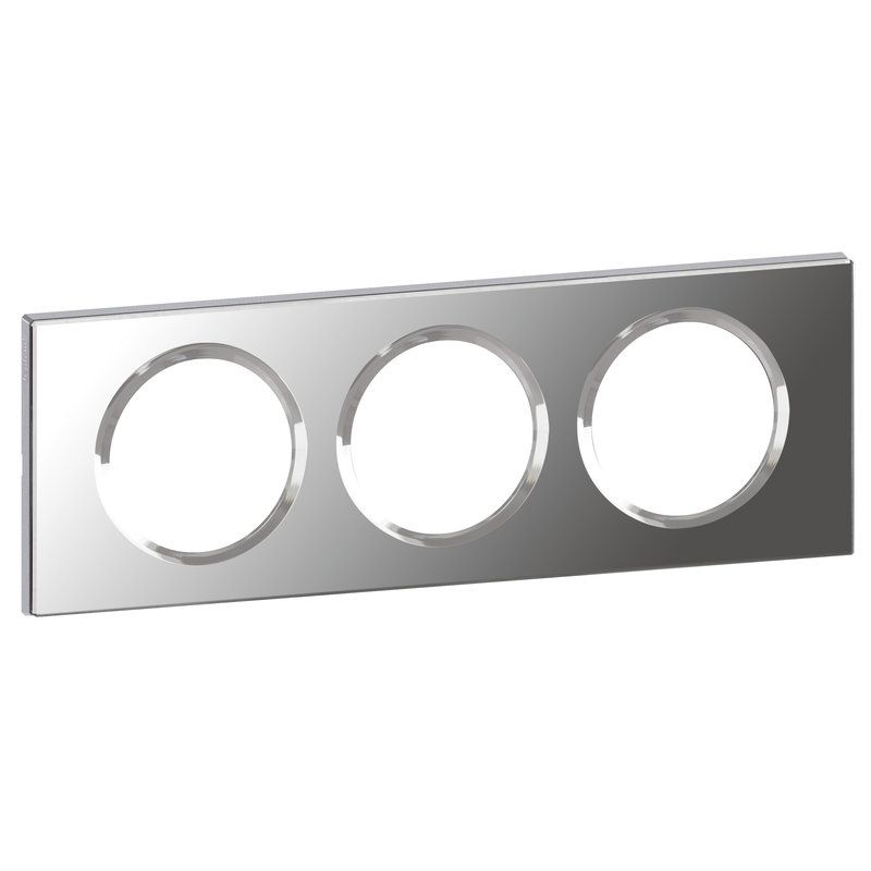 Legrand 069123 - Plaque Céliane Matières 3 postes - finition Verre Miroir
