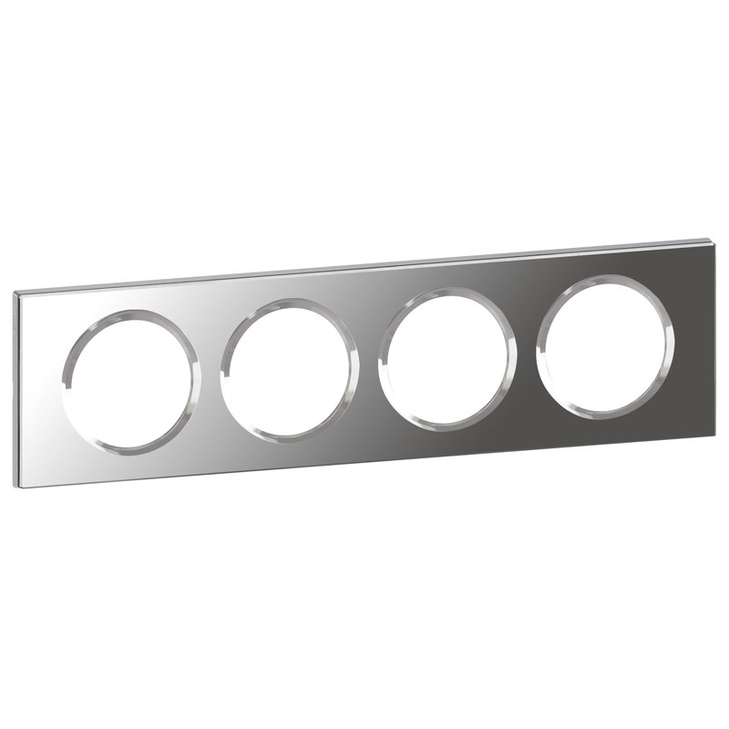 Legrand 069124 - Plaque Céliane Matières 4 postes - finition Verre Miroir