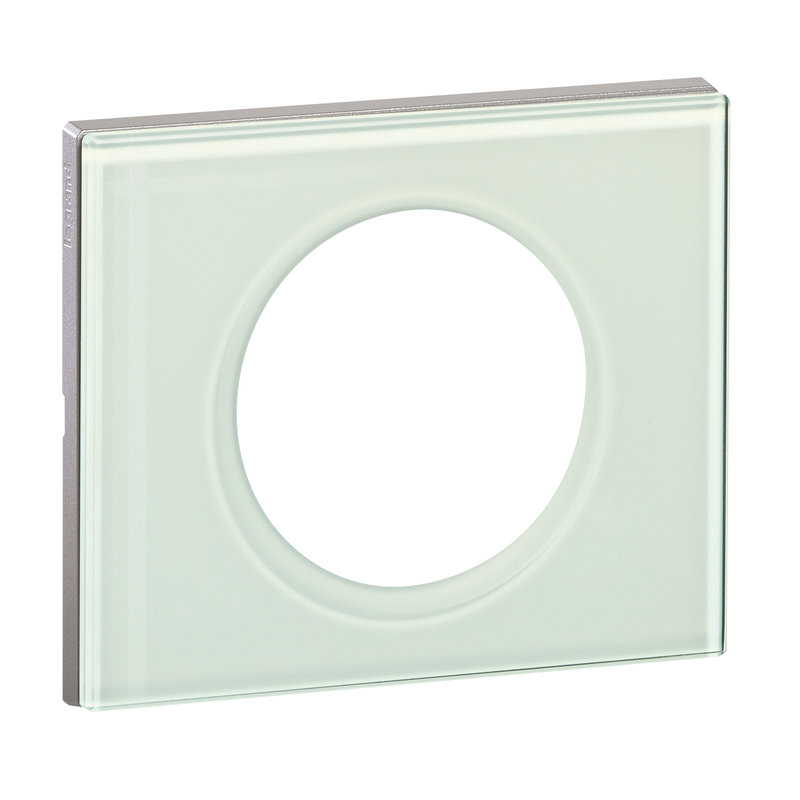 Legrand 069311 - Plaque Céliane Matières 1 poste - finition Verre Kaolin