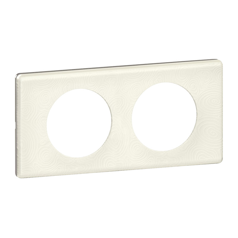 Legrand 069352 - Plaque Céliane Matières 2 postes - finition Songe (porcelaine)