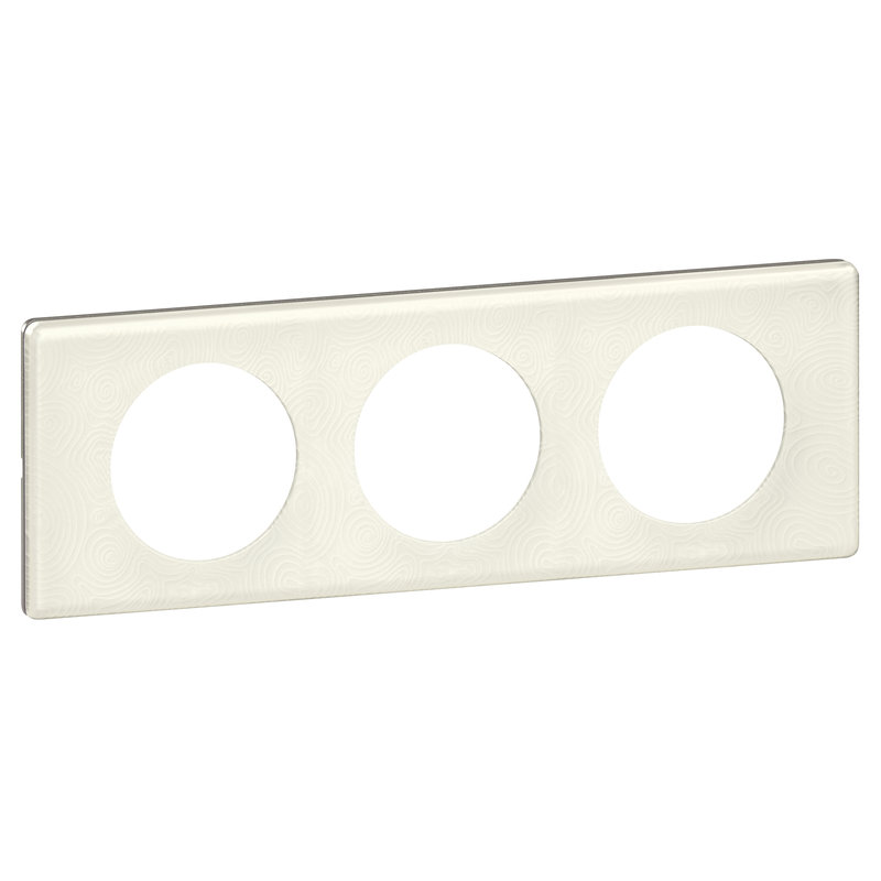 Legrand 069353 - Plaque Céliane Matières 3 postes - finition Songe (porcelaine)