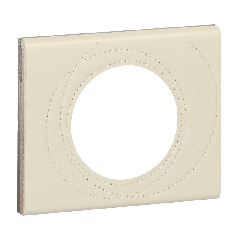 Legrand 069431 - Plaque Céliane Matières 1 poste - finition Cuir Perle Couture