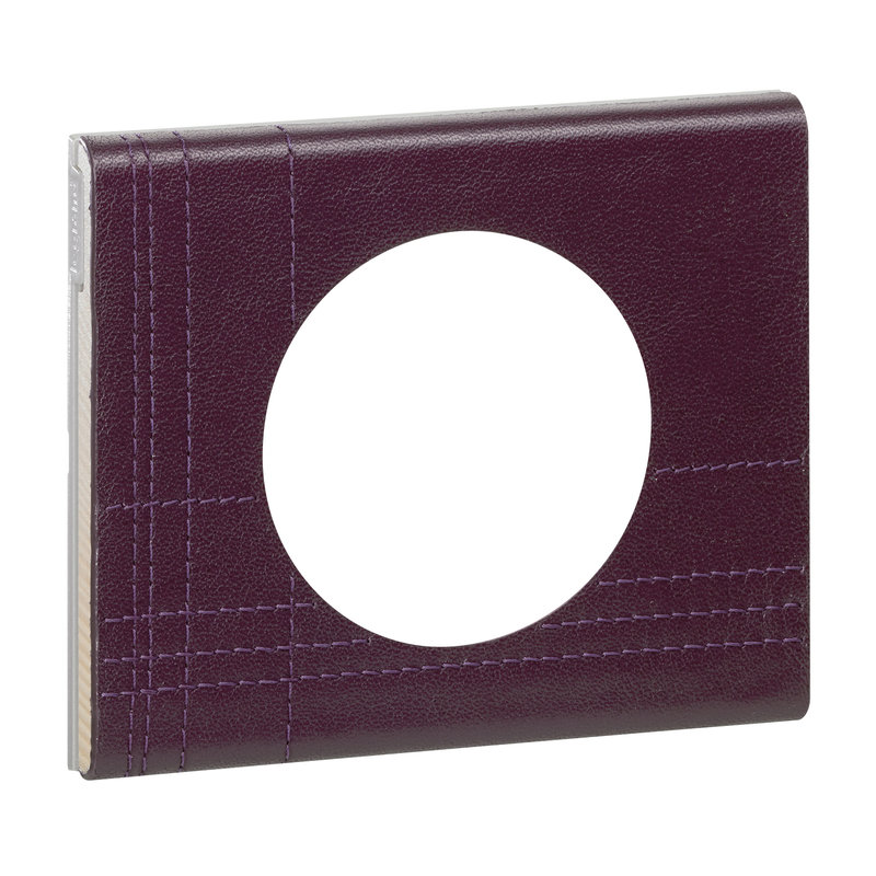 Legrand 069441 - Plaque Céliane Matières 1 poste - finition Cuir Pourpre Couture