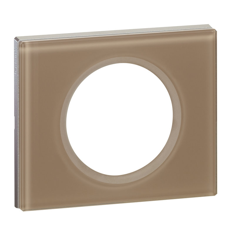 Legrand 069461 - Plaque Céliane Matières 1 poste - finition Verre Moka