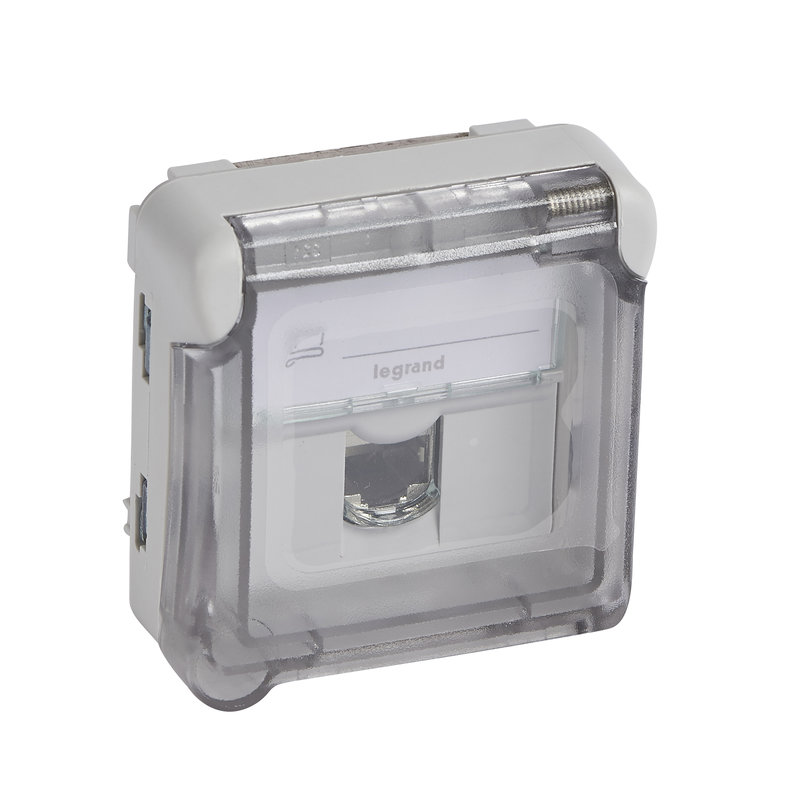 Legrand 069559 - Prise RJ45 étanche catégorie 6A STP Plexo composable IP55 gris