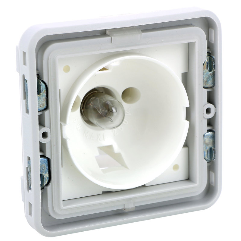 Legrand 069583 - Socle étanche avec voyant Plexo composable IP55 - gris et blanc