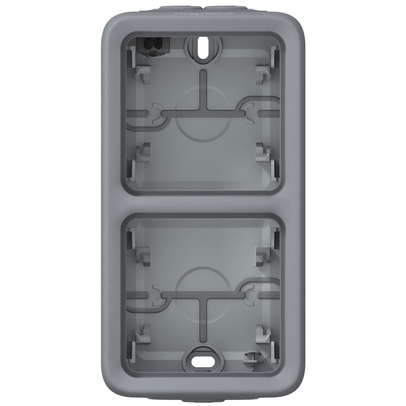 Legrand 069661 - Boîtier étanche à embouts 2 postes verticaux Plexo composable IP55 - gris