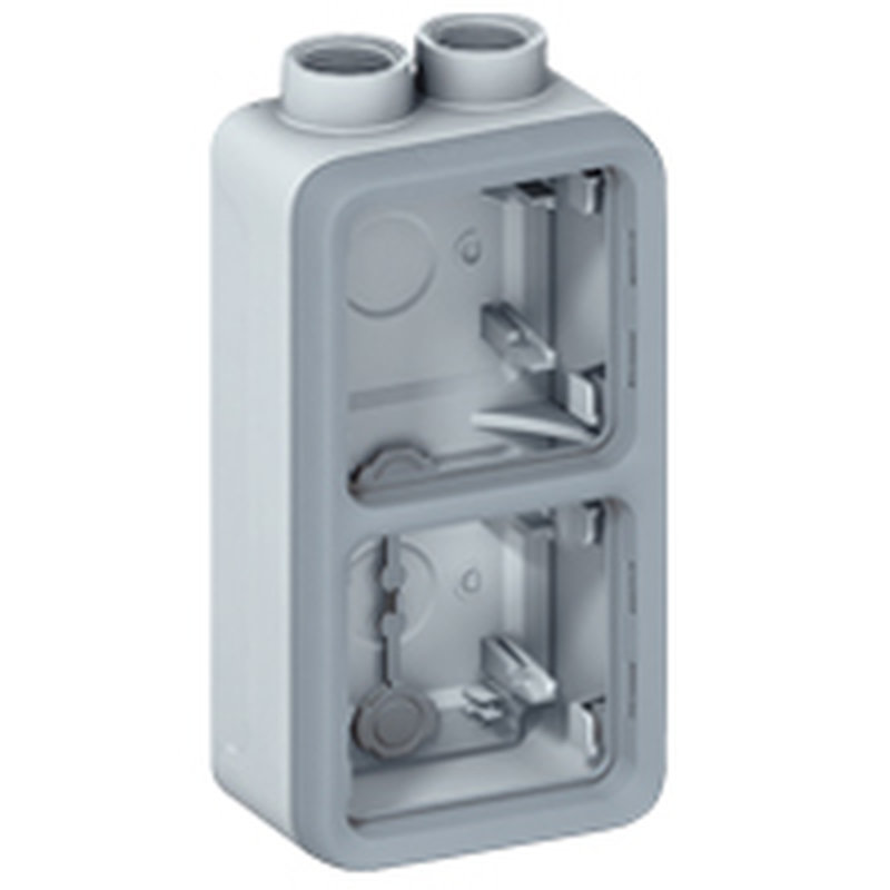 Legrand 069664 - Boîtier à presse-étoupe 2 postes verticaux PG16 Plexo composable IP55 - gris