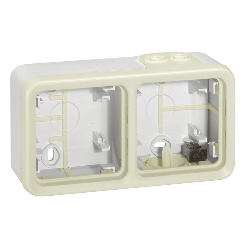 Legrand 069690 - Boîtier étanche à embouts 2 postes horizontaux Plexo composable IP55 - blanc
