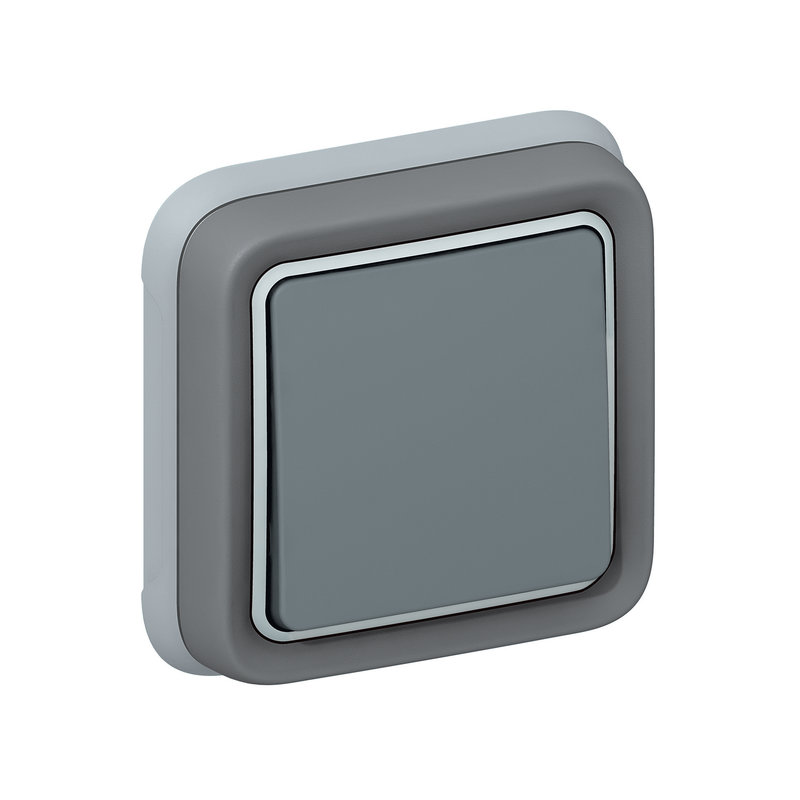 Legrand 069984 - Interrupteur ou va-et-vient étanche Plexo complet encastré - gris