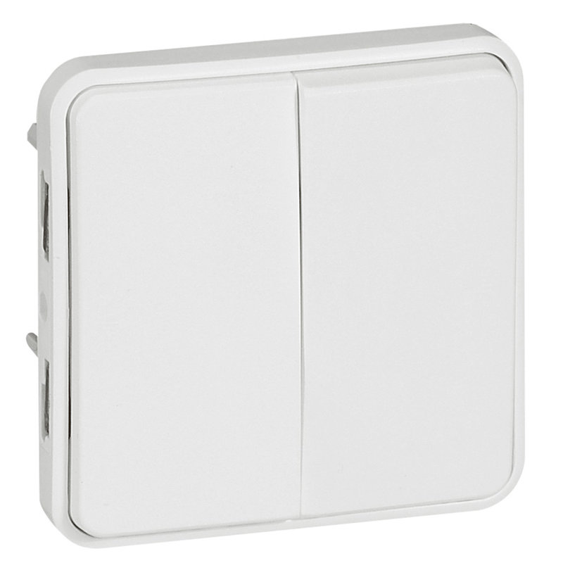 Legrand 070726 - Double inter/va-et-vient Plexo compo IP55 10AX 250V -blanc Artic antimicrobien