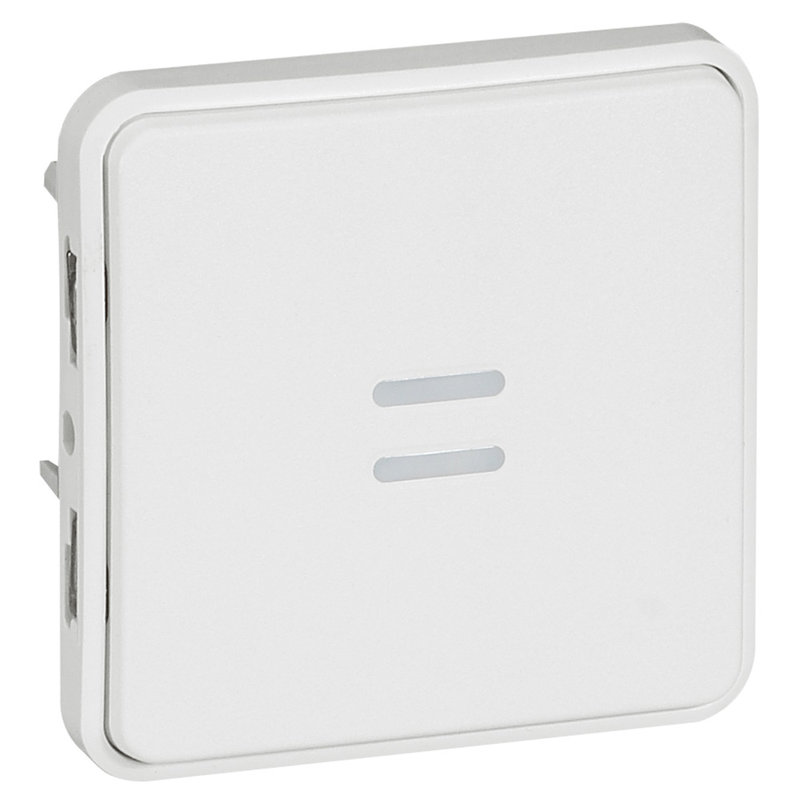 Legrand 070732 - Poussoir étanche NO lumineux Plexo composable IP55 10A blanc Artic antimicrobien