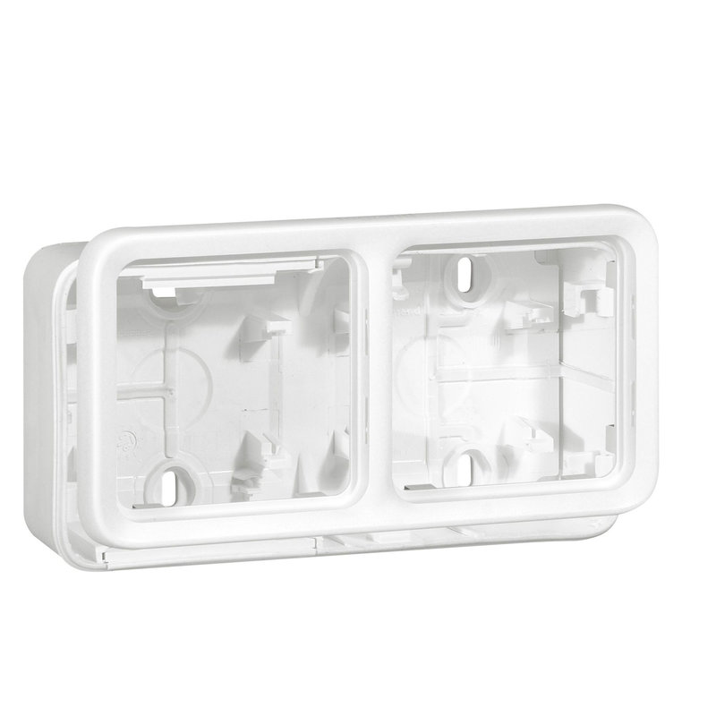 Legrand 070742 - Boîtier à embouts 2 postes horiz Plexo composable IP55 blanc Artic antimicrobien