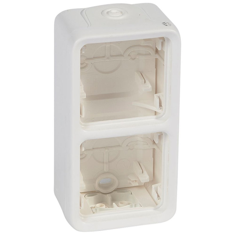 Legrand 070743 - Boîtier à embouts 2 postes vert Plexo composable IP55 blanc Artic antimicrobien