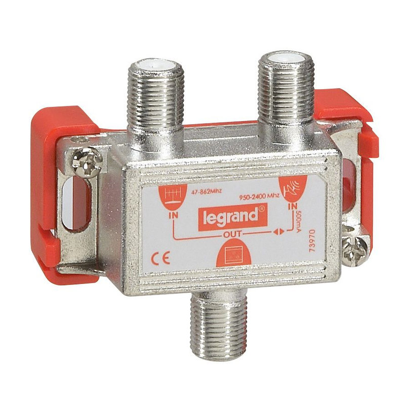 Legrand 073970 - Coupleur hertzien et satellite 47MHz à 862MHz ou 950MHz à 2400MHz
