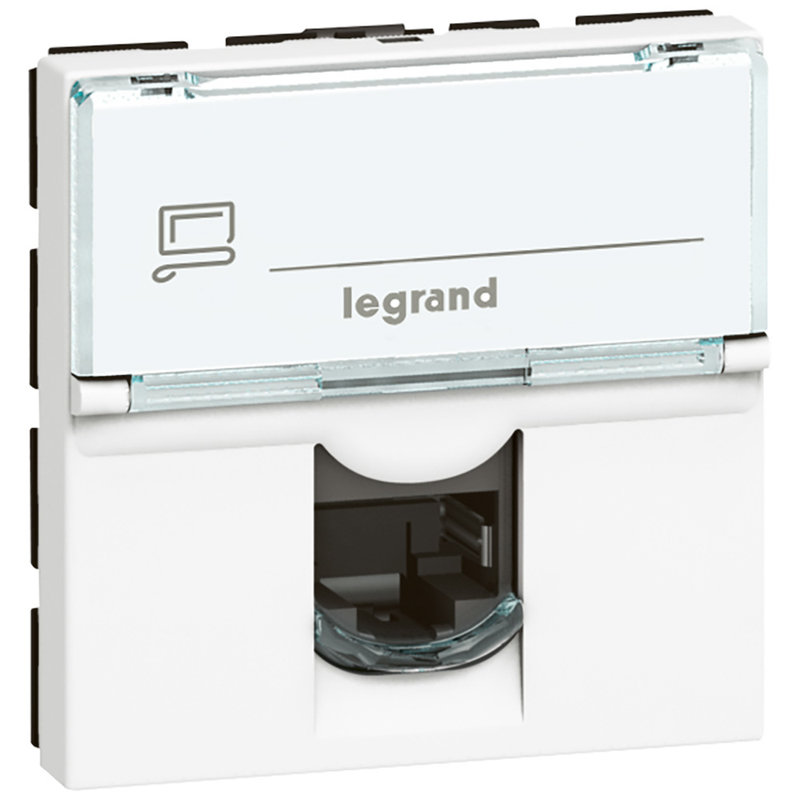 Legrand 076591 - Prise RJ45 catégorie 6 UTP inclinée à 90° Mosaic 2 modules - blanc