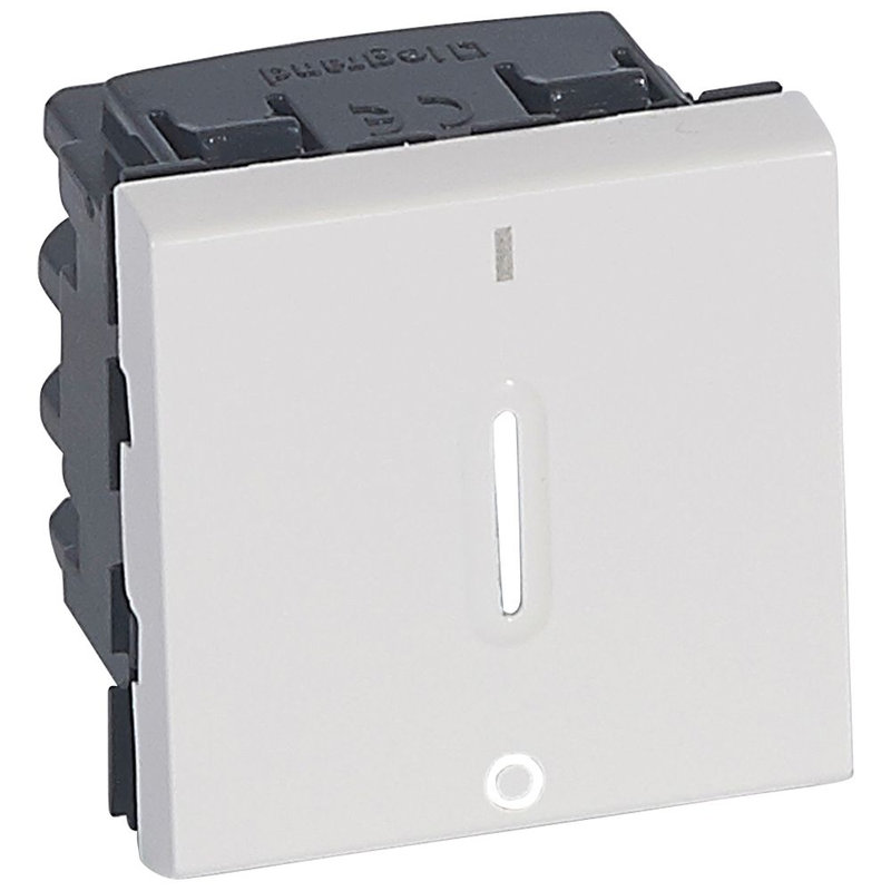 Legrand 077052 - Interrupteur bipolaire à voyant 16AX 250V~ Mosaic 2 modules - blanc