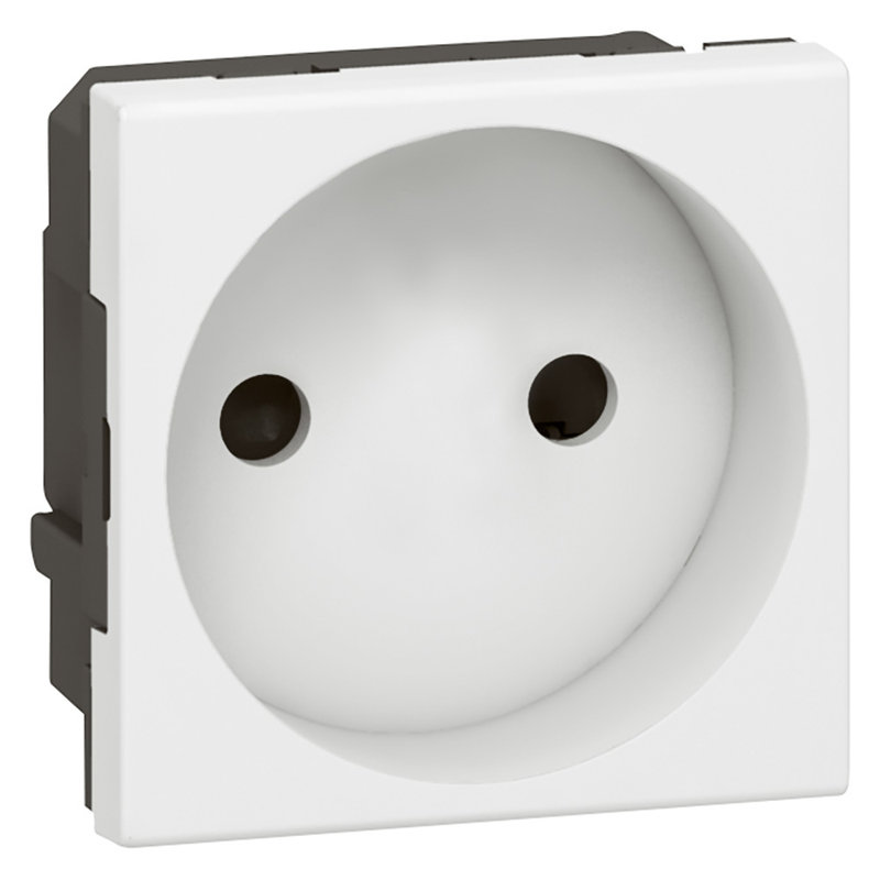 Legrand 077110 - Prise de courant 2P Mosaic 2 modules avec connexion bornes automatiques - blanc