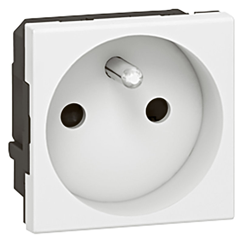 Legrand 077113 - Prise 2P+T spécial repiquage et 4mm² Mosaic bornes à vis 2 modules - blanc
