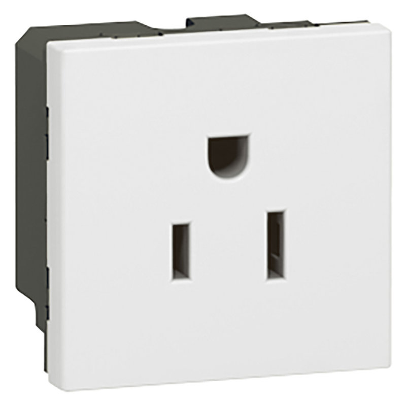 Legrand 077504 - Prise de courant 2P+T 15A standard US Mosaic 2 modules - blanc