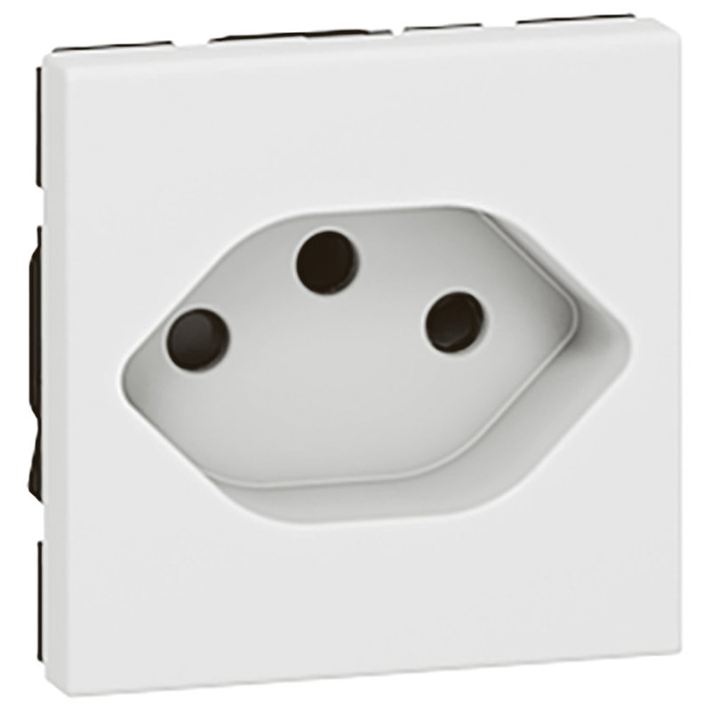 Legrand 077506 - Prise de courant 2P+T type 13 standard suisse Mosaic 2 modules - blanc