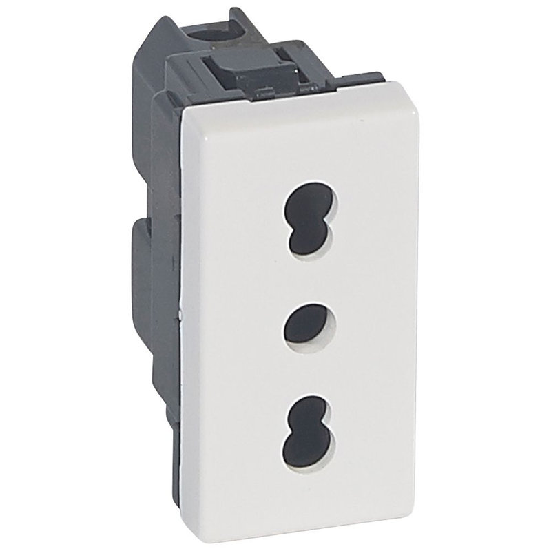 Legrand 077511 - Prise de courant 2P+T 10A ou 16A standard italien Mosaic 1 module - blanc