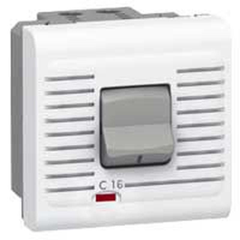 Legrand 077522 - Disjoncteur magnétothermique Uni+Neutre 230V~ 16A Mosaic 2 modules - blanc