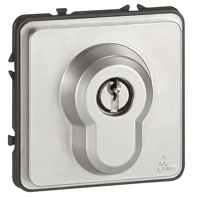 Legrand 077875 - Poussoir à clé 3 positions 6A 250V~ Soliroc IK10 IP54