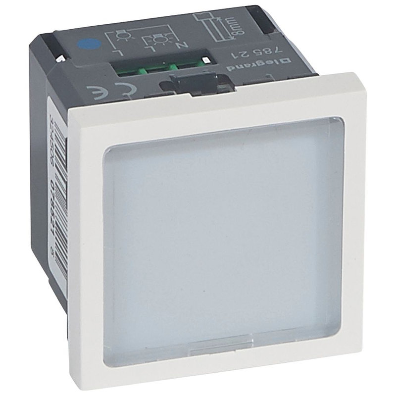 Legrand 078521 - Signalétique lumineuse à LEDs bleues Mosaic - 1 état - 2 modules - blanc
