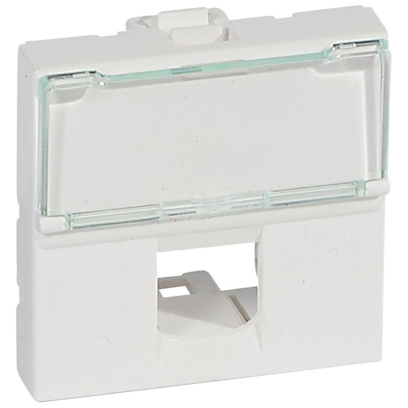 Legrand 078609 - Plastron Mosaic - porte-repère transparent pour connecteur Infra+ - blanc - 2mod