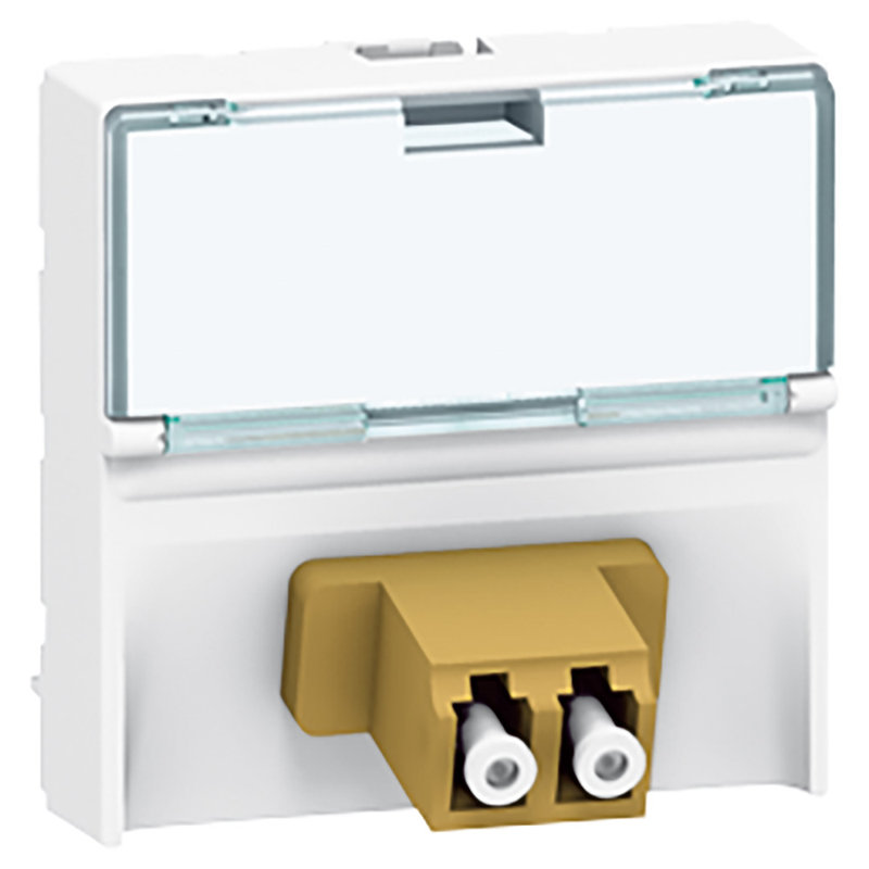 Legrand 078618 - Prise traversée fibre optique Mosaic - 2xLC - 2 modules - blanc