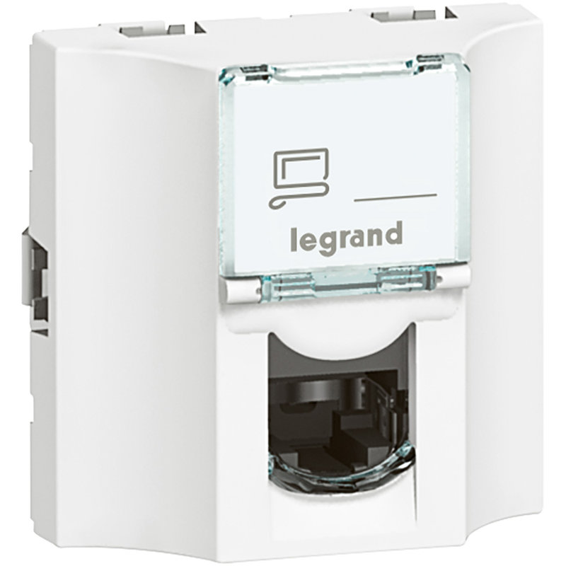 Legrand 078622 - Prise traversée cuivre catégorie 6 UTP Mosaic 2 modules - blanc