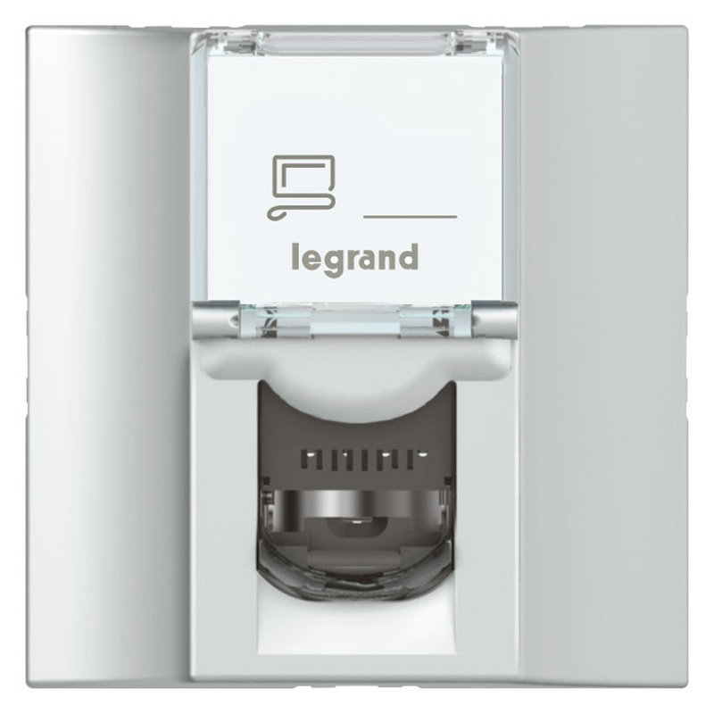 Legrand 078629 - Prise traversée cuivre catégorie 6A STP Mosaic 2 modules - alu