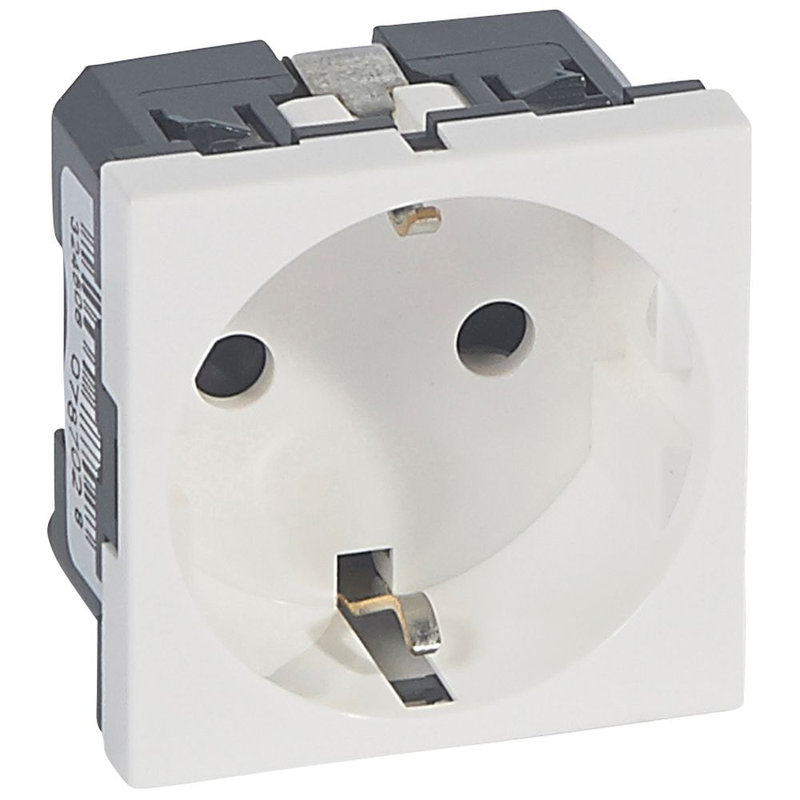Legrand 078702 - Prise Mosaic standard germanique - 2P+T - 2 modules - blanc antimicrobien