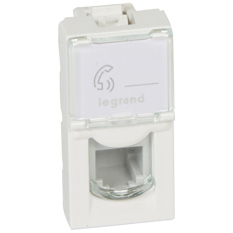 Legrand 078730 - Prise RJ11 4 contacts Mosaic 1 module - blanc