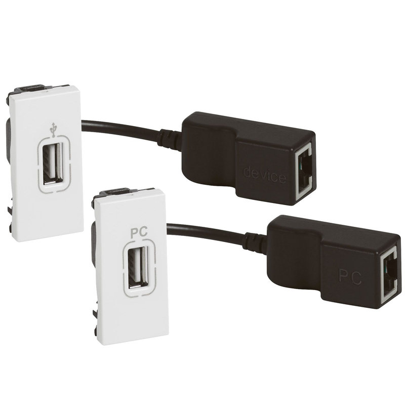 Legrand 078748 - Extendeur USB Type-A DATA femelle Mosaic pour le transfert de données