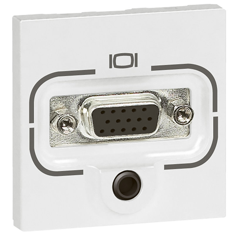 Legrand 078774 - Prise HD 15 femelle + Jack 3,5mm à visser Mosaic 2 modules - blanc