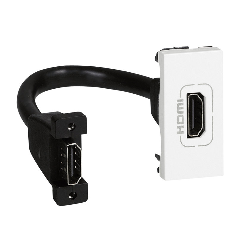 Legrand 078778 - Prise HDMI Type-A version 2.0 préconnectorisée Mosaic 1 module - blanc