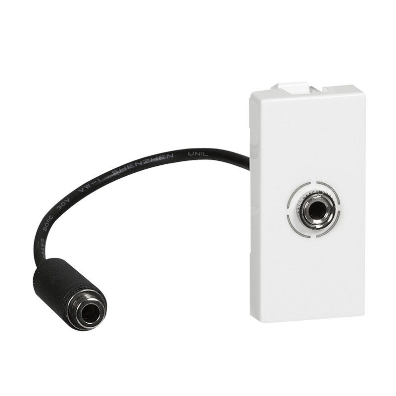Legrand 078779 - Prise Jack femelle 3,5mm préconnectorisée Mosaic 1 module - blanc