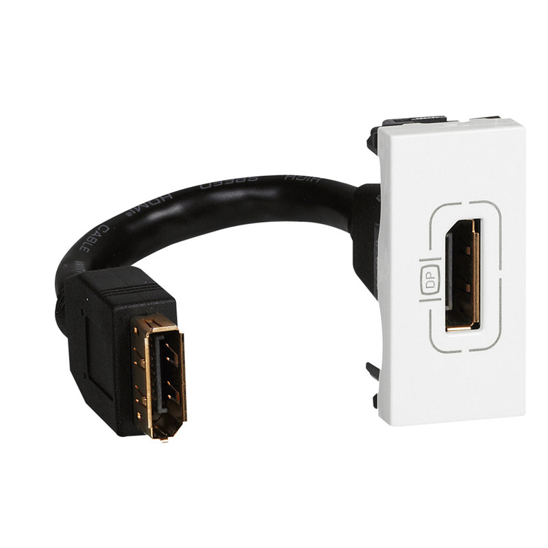 Legrand 078791 - Prise Display port préconnectorisée Mosaic 1 module - blanc