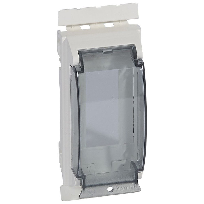 Legrand 078840 - Enjoliveur pour appareil modulaire 2 modules 17,5mm - avec capot de protection