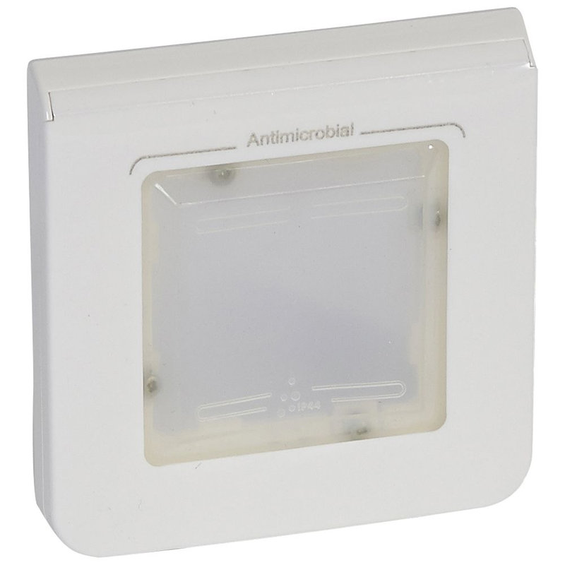 Legrand 078880 - Plaque Mosaic 2 modules avec membrane étanche IP44 - blanc antimicrobien