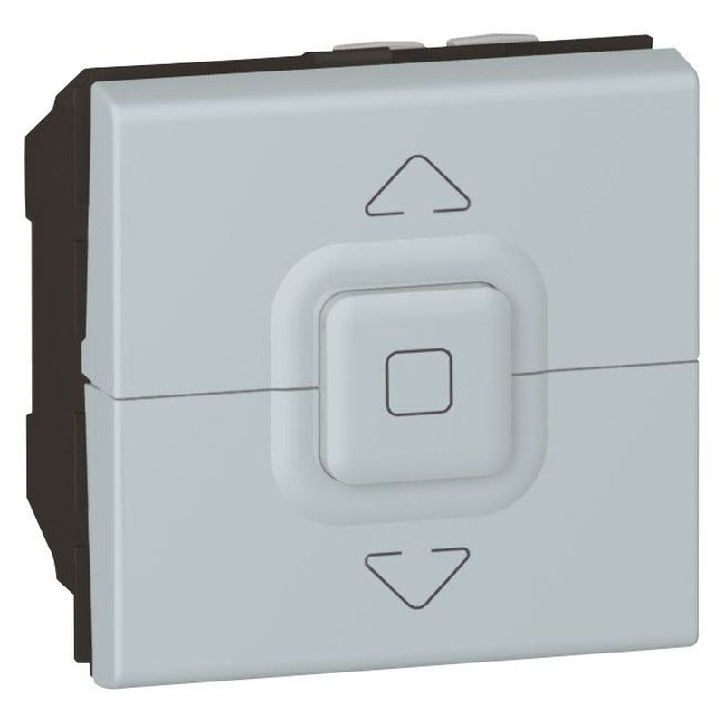 Legrand 079228 - Poussoir 500W maximum Mosaic pour 1 ou plusieurs volets roulants - alu