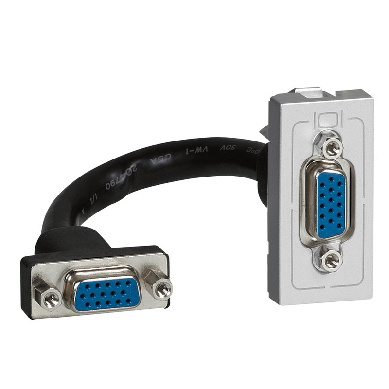 Legrand 079377 - Prise HD 15 femelle préconnectorisée Mosaic 1 module - alu