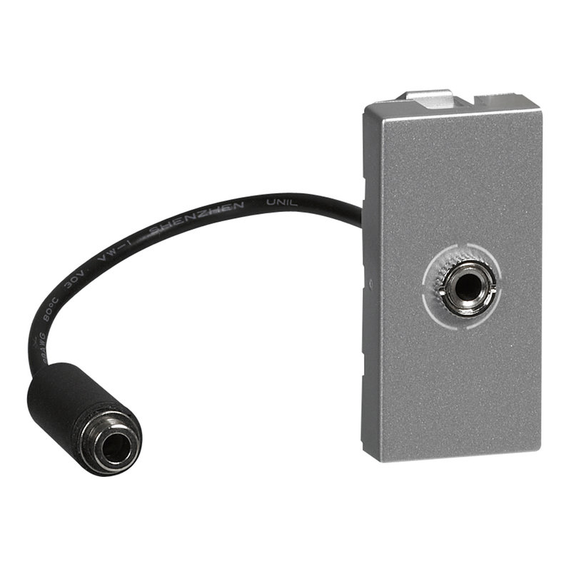 Legrand 079379 - Prise Jack femelle 3,5mm préconnectorisée Mosaic 1 module - alu