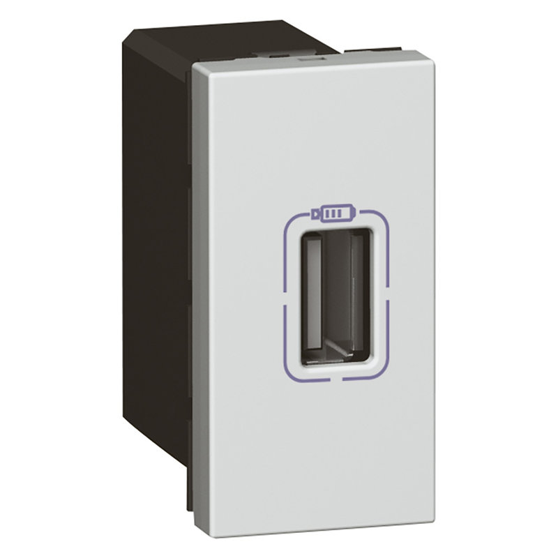 Legrand 079391 - Prise USB Type-A 1,5A 5V= 7,5W Mosaic 1 module 230V - alu