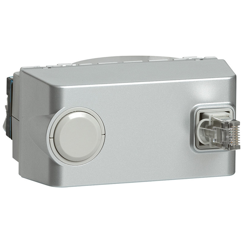 Legrand 079433 - Prise RJ45 catégorie 6 FTP avec enrouleur Mosaic 4 modules - alu