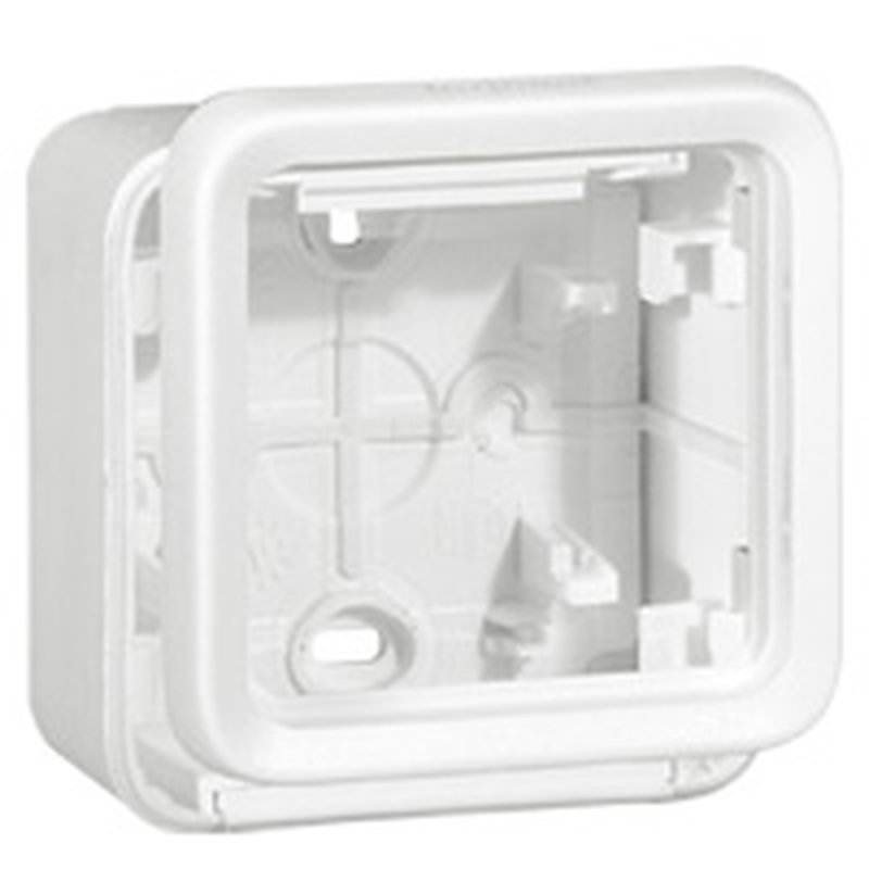 Legrand 070741 - Boîtier à embouts 1 poste Plexo composable IP55 - blanc Artic antimicrobien