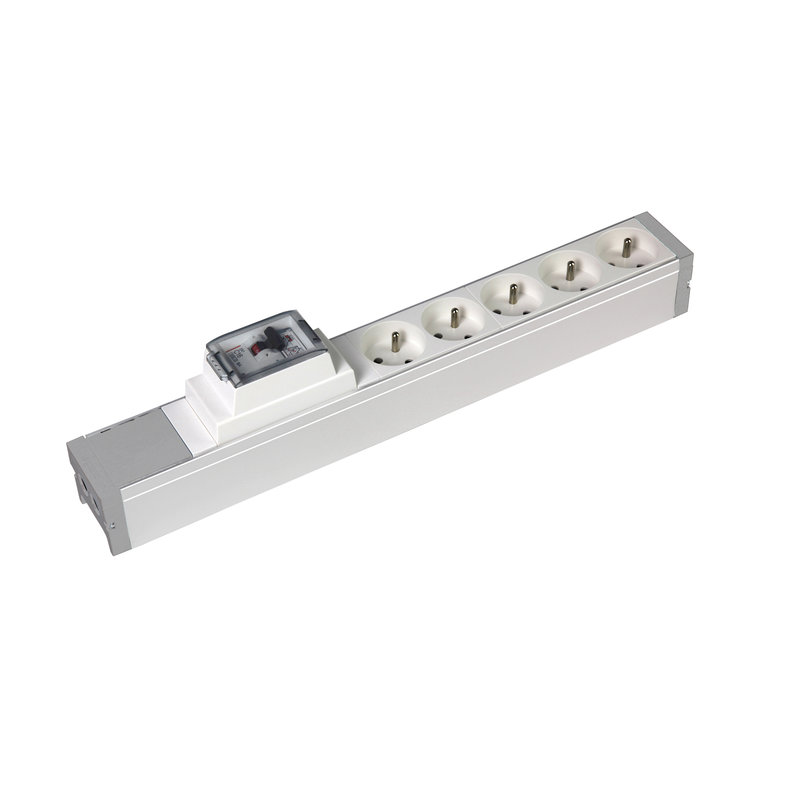 Legrand 073414 - Bloc nourrice 5 prises 2P+T + 1 disjoncteur différentiel Ph+N 16A 30mA à câbler